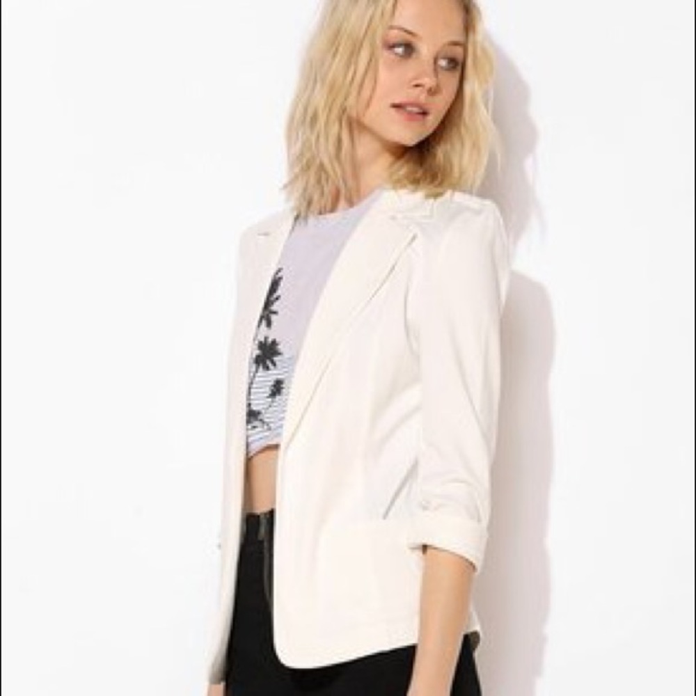 UO sparkle and fade white ponte knit blazer